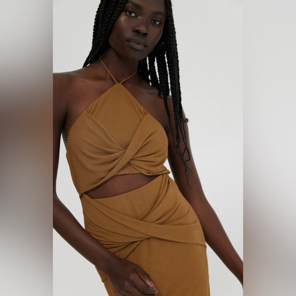 Significant Other brown Hallie halter dress size 2 - Picture 2 of 9